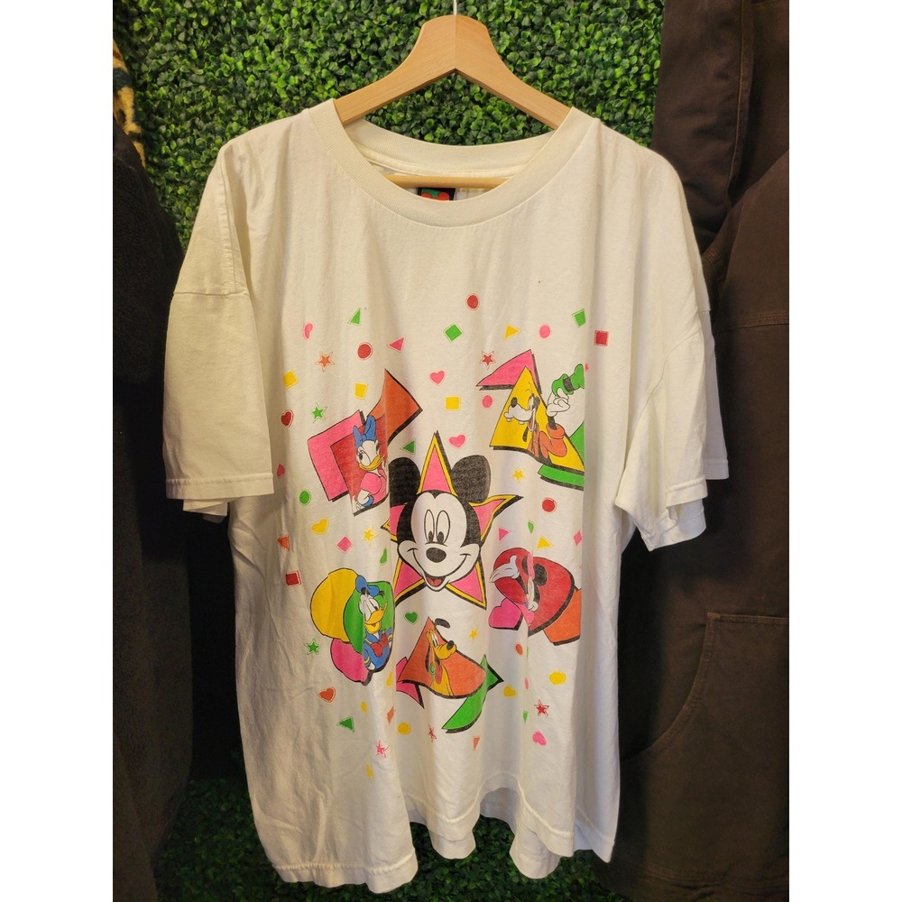vtg 90s DISNEY MICKEY MOUSE Shirt 2xl // white baggy vintage sleeper tee cartoon